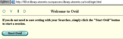 Ovid Welcome screen