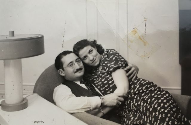 photo of Joe and Ruth Black in armchair