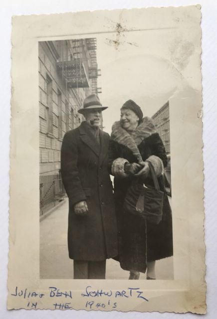 photo of Julia and Benjamin Schwartz in winter coats